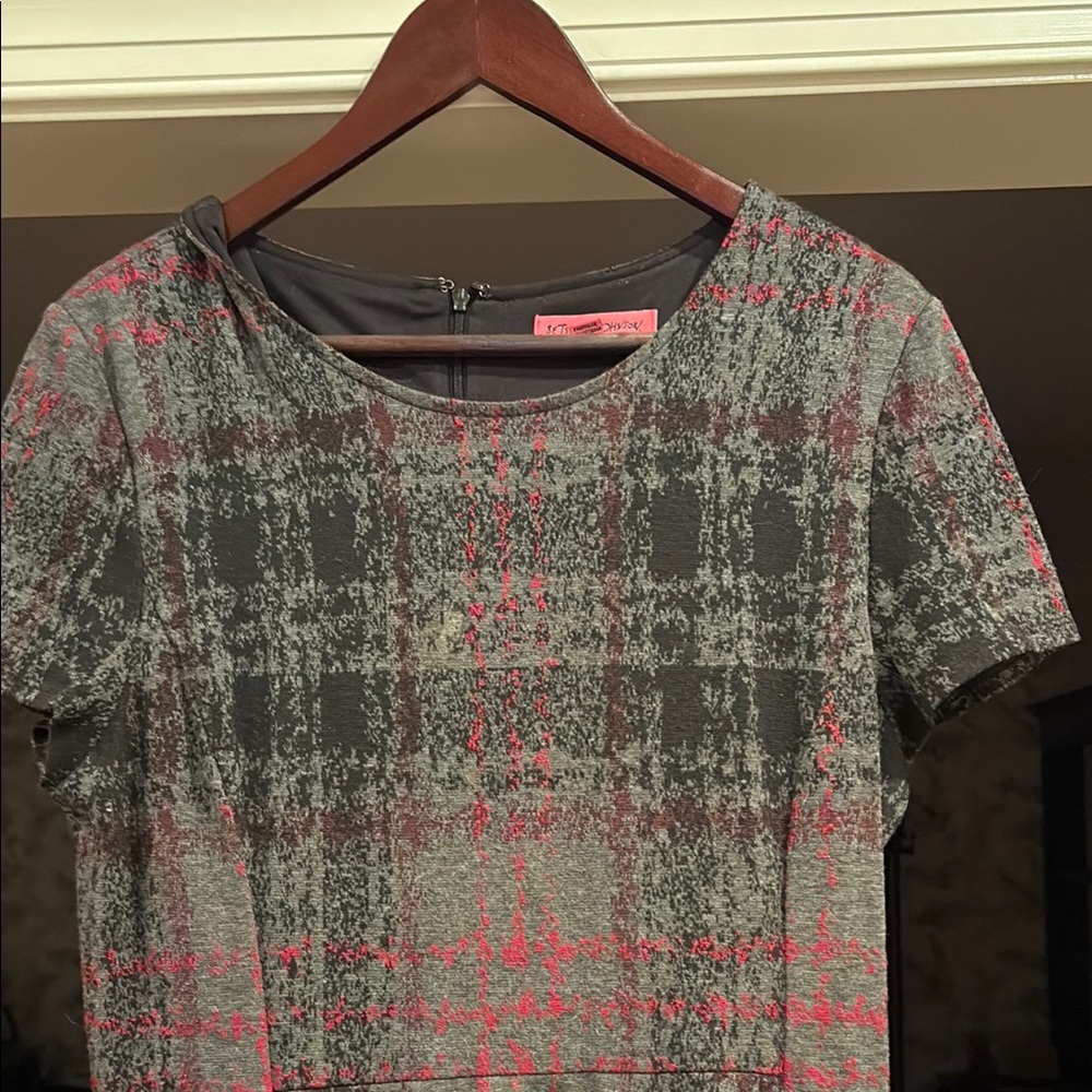 Gray and Red Patterned Women's dress